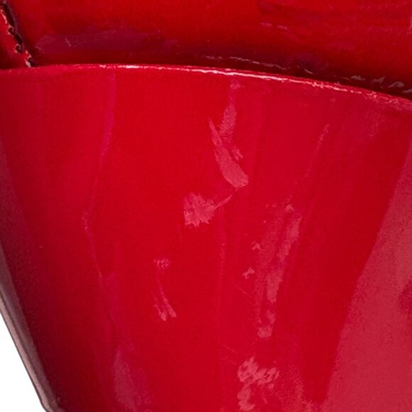 Roger Vivier Red Patent Leather Crystal Embellished Buckle Pointed Heels - Picture 9 of 12